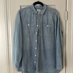 J Crew chambray blue button down size medium